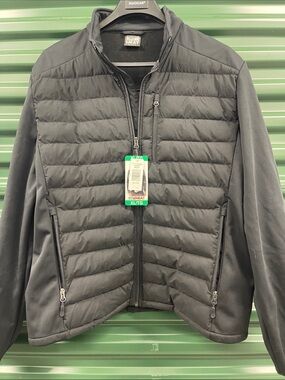 32 Degrees Men’s Black Quilted Hybrid Puffer Jacket